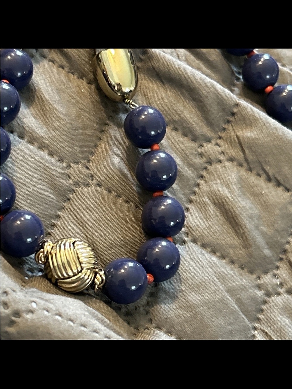 Statement Navy Beaded Rope Necklace - Talbots - Picture 2 of 4